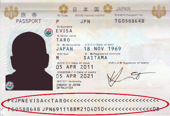 機械読み取り式パスポート